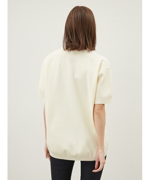 セール】オーバーサイズニットTシャツ【手洗い可能】（ニット