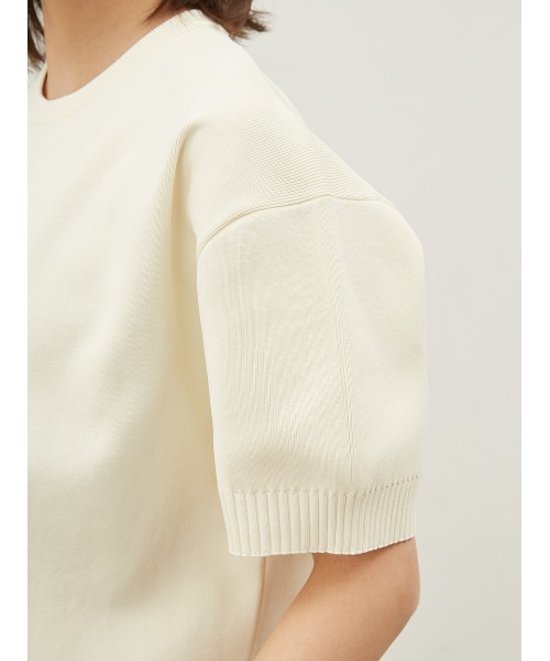 セール】オーバーサイズニットTシャツ【手洗い可能】（ニット