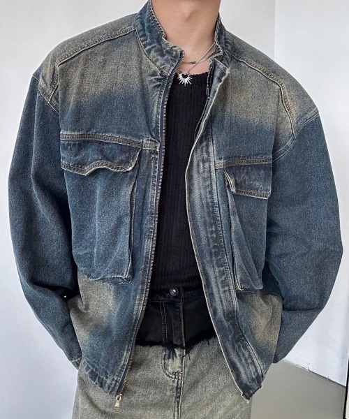 NEW GENTLEMAN（ニュージェントルマン）の「オーグリー デニムジャケット（デニムジャケット・メンズ・ブルー・M/L/XL）」の6枚目の写真