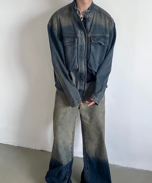 NEW GENTLEMAN（ニュージェントルマン）の「オーグリー デニムジャケット（デニムジャケット・メンズ・ブルー・M/L/XL）」の4枚目の写真