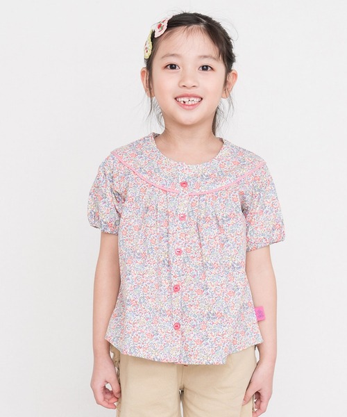 RAGMART（ラグマート）の「ギャザーブラウス（シャツ/ブラウス・キッズ・ピンク/オフホワイト/チェック・100cm/110cm/130cm/120cm）」の3枚目の写真