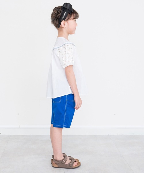 RAGMART（ラグマート）の「ギャザーブラウス（シャツ/ブラウス・キッズ・ピンク/オフホワイト/チェック・100cm/110cm/130cm/120cm）」の6枚目の写真