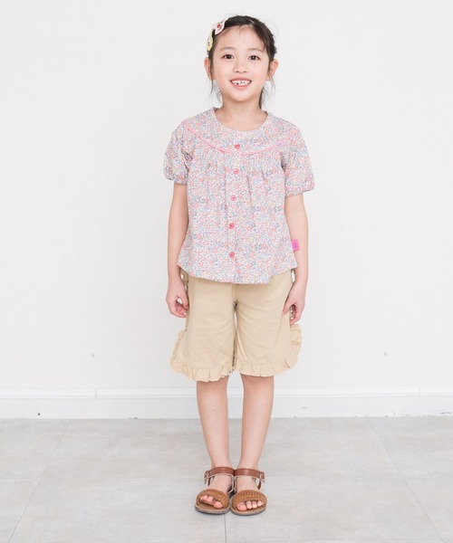 RAGMART（ラグマート）の「ギャザーブラウス（シャツ/ブラウス・キッズ・ピンク/オフホワイト/チェック・100cm/110cm/130cm/120cm）」の9枚目の写真