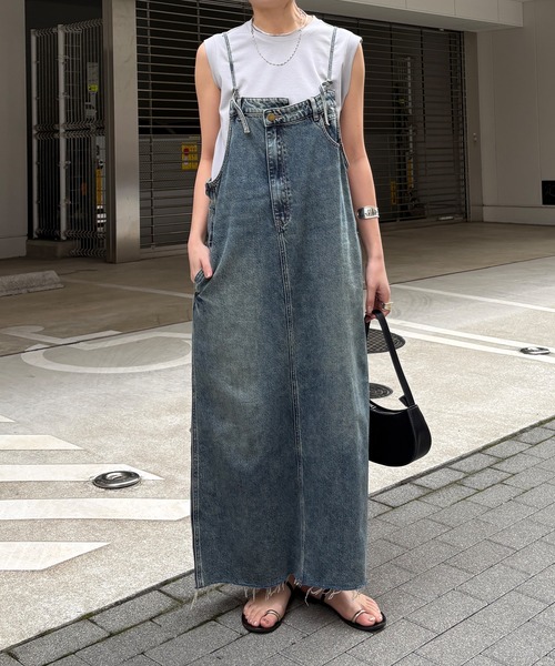 裾フリンジデニムジャンスカ（ワンピース）｜DouDou（ドゥドゥ）の