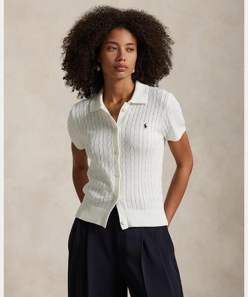 Polo Ralph Lauren ショートスリーブ ボタンド カーディガン POLO RALPH LAUREN カーディガン ショートスリーブ ボタンド