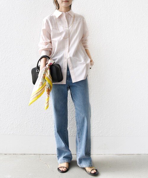SHIPS for women / シップスウィメン 【WEB限定】〈洗濯機可能〉アシンメトリー ストライプ シャツ セール】【WEB限定】〈洗濯機可能〉アシンメトリー ストライプ