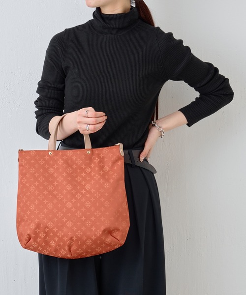 russet（ラシット）の「[WEB限定] ナイロンジャガード2wayトートバッグ(CE-1528-WEB)（トートバッグ・レディース・グレー×ピンク/サックスブルー/ピンクベージュ/ブラウン/グリーン/ライトグリーン/ブルー系その他/ダークブルー/ラベンダー/オレンジ・FREE）」の10枚目の写真
