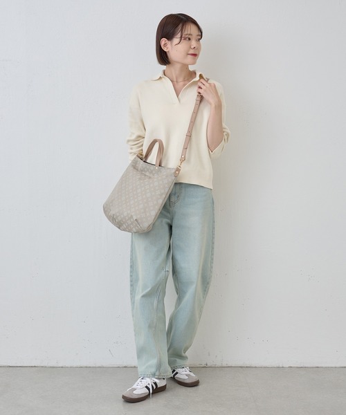 russet（ラシット）の「[WEB限定] ナイロンジャガード2wayトートバッグ(CE-1528-WEB)（トートバッグ・レディース・グレー×ピンク/サックスブルー/ピンクベージュ/ブラウン/グリーン/ライトグリーン/ブルー系その他/ダークブルー/ラベンダー/オレンジ・FREE）」の21枚目の写真