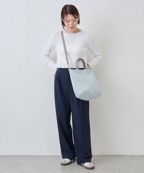russet（ラシット）の「[WEB限定] ナイロンジャガード2wayトートバッグ(CE-1528-WEB)（トートバッグ・レディース・グレー×ピンク/サックスブルー/ピンクベージュ/ブラウン/グリーン/ライトグリーン/ブルー系その他/ダークブルー/ラベンダー/オレンジ・FREE）」の12枚目の写真
