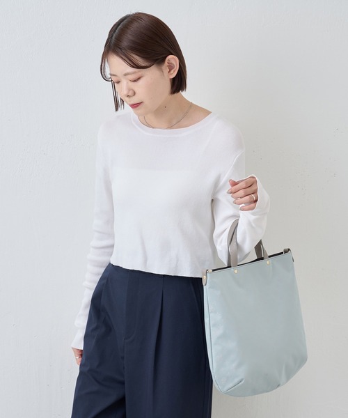 russet（ラシット）の「[WEB限定] ナイロンジャガード2wayトートバッグ(CE-1528-WEB)（トートバッグ・レディース・グレー×ピンク/サックスブルー/ピンクベージュ/ブラウン/グリーン/ライトグリーン/ブルー系その他/ダークブルー/ラベンダー/オレンジ・FREE）」の14枚目の写真