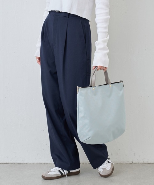 russet（ラシット）の「[WEB限定] ナイロンジャガード2wayトートバッグ(CE-1528-WEB)（トートバッグ・レディース・グレー×ピンク/サックスブルー/ピンクベージュ/ブラウン/グリーン/ライトグリーン/ブルー系その他/ダークブルー/ラベンダー/オレンジ・FREE）」の15枚目の写真