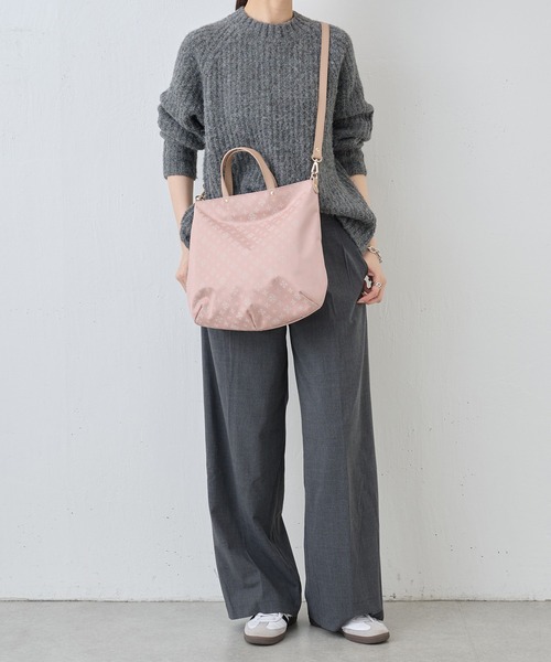 russet（ラシット）の「[WEB限定] ナイロンジャガード2wayトートバッグ(CE-1528-WEB)（トートバッグ・レディース・グレー×ピンク/サックスブルー/ピンクベージュ/ブラウン/グリーン/ライトグリーン/ブルー系その他/ダークブルー/ラベンダー/オレンジ・FREE）」の17枚目の写真