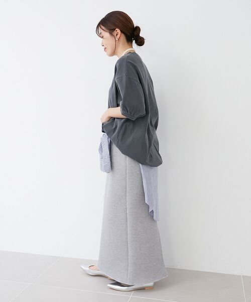 le.coeur blanc（ルクールブラン）の「STAR&STRIPE  ベーシックリブT（Tシャツ/カットソー・レディース・チャコールグレー/グレイッシュベージュ/オフホワイト・38）」の4枚目の写真