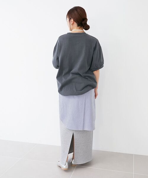 le.coeur blanc（ルクールブラン）の「STAR&STRIPE  ベーシックリブT（Tシャツ/カットソー・レディース・チャコールグレー/グレイッシュベージュ/オフホワイト・38）」の5枚目の写真