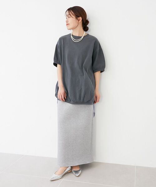 le.coeur blanc（ルクールブラン）の「STAR&STRIPE  ベーシックリブT（Tシャツ/カットソー・レディース・チャコールグレー/グレイッシュベージュ/オフホワイト・38）」の6枚目の写真