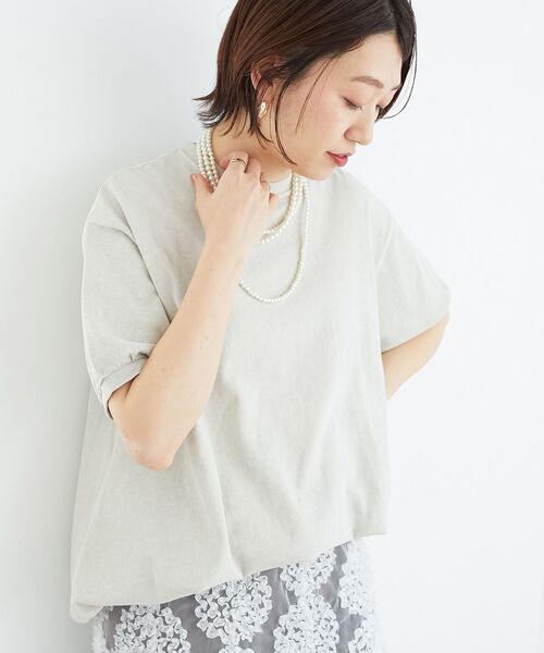 le.coeur blanc（ルクールブラン）の「STAR&STRIPE  ベーシックリブT（Tシャツ/カットソー・レディース・チャコールグレー/グレイッシュベージュ/オフホワイト・38）」の9枚目の写真