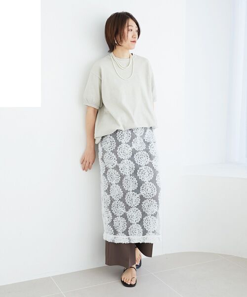 le.coeur blanc（ルクールブラン）の「STAR&STRIPE  ベーシックリブT（Tシャツ/カットソー・レディース・チャコールグレー/グレイッシュベージュ/オフホワイト・38）」の12枚目の写真