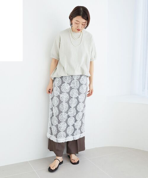 le.coeur blanc（ルクールブラン）の「STAR&STRIPE  ベーシックリブT（Tシャツ/カットソー・レディース・チャコールグレー/グレイッシュベージュ/オフホワイト・38）」の13枚目の写真