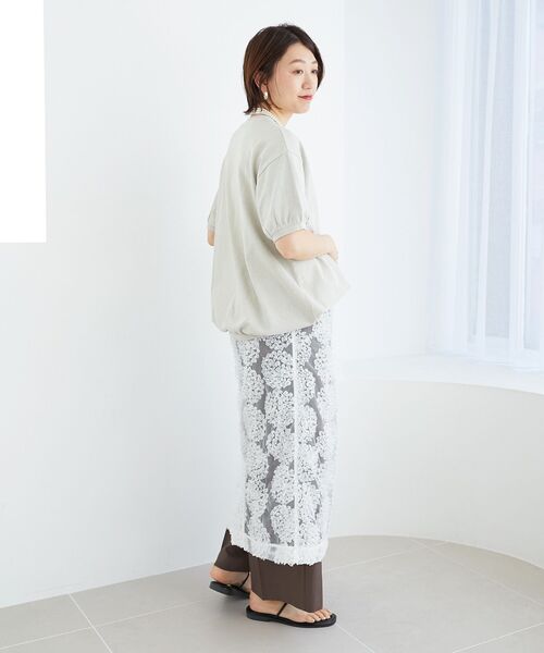 le.coeur blanc（ルクールブラン）の「STAR&STRIPE  ベーシックリブT（Tシャツ/カットソー・レディース・チャコールグレー/グレイッシュベージュ/オフホワイト・38）」の14枚目の写真