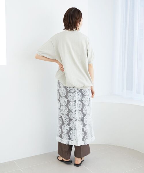 le.coeur blanc（ルクールブラン）の「STAR&STRIPE  ベーシックリブT（Tシャツ/カットソー・レディース・チャコールグレー/グレイッシュベージュ/オフホワイト・38）」の15枚目の写真