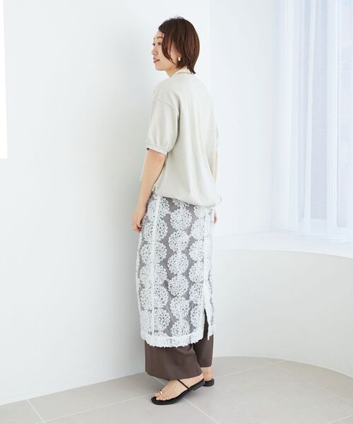 le.coeur blanc（ルクールブラン）の「STAR&STRIPE  ベーシックリブT（Tシャツ/カットソー・レディース・チャコールグレー/グレイッシュベージュ/オフホワイト・38）」の16枚目の写真