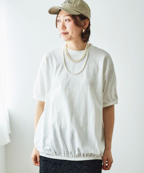 le.coeur blanc（ルクールブラン）の「STAR&STRIPE  ベーシックリブT（Tシャツ/カットソー・レディース・チャコールグレー/グレイッシュベージュ/オフホワイト・38）」の19枚目の写真