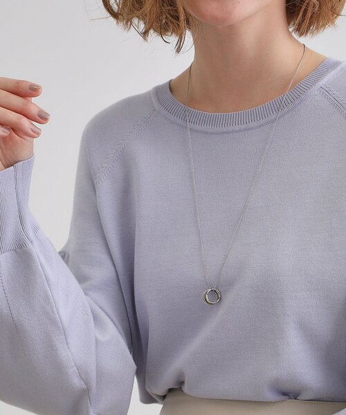 grove(グローブ)の「◆ビジュー3リングスライドネックレス(ネックレス・レディース・シルバー/ピンクゴールド/ゴールド・00)」の9枚目の写真
