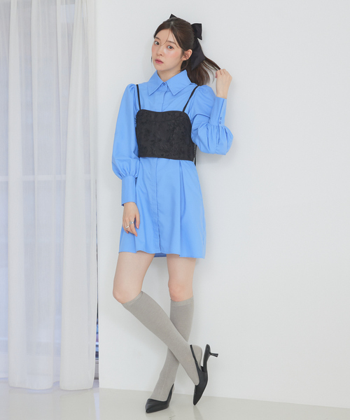 SELFIST(セルフィスト)の「【Can Cam掲載】【セットアップ対応】パイピングジャガードビスチェ 夏服 レイヤード オールシーズン(シャツ/ブラウス・レディース・ブラック/アイボリー・フリー)」の14枚目の写真