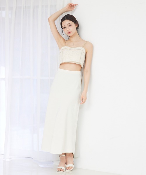 SELFIST(セルフィスト)の「【Can Cam掲載】【セットアップ対応】パイピングジャガードビスチェ 夏服 レイヤード オールシーズン(シャツ/ブラウス・レディース・ブラック/アイボリー・フリー)」の18枚目の写真