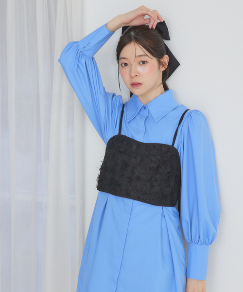 SELFIST(セルフィスト)の「【Can Cam掲載】【セットアップ対応】パイピングジャガードビスチェ 夏服 レイヤード オールシーズン(シャツ/ブラウス・レディース・ブラック/アイボリー・フリー)」の17枚目の写真