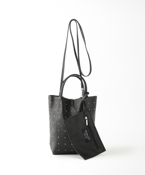 MARLON FIRENZE（マーロンフィレンツェ）の「《追加4》【MARLON FIRENZE/マルロン】 SHOPPER MINI STUDS：バッグ（ショルダーバッグ・レディース・アイボリー/ブラック・FREE）」の14枚目の写真
