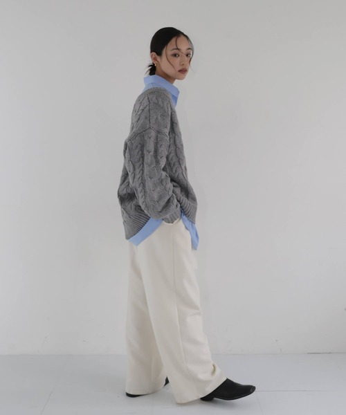 hellam（へラム）の「ビックポケット オーバーサイズシャツ（シャツ/ブラウス・レディース・ベージュ/ブルー/オフホワイト/ピンク/ホワイト×ブラック/ホワイト×ブルー/スミクロ/ブルー系その他/オレンジ・FREE）」の20枚目の写真