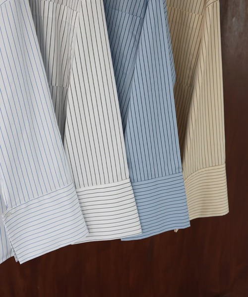 hellam（へラム）の「ビックポケット オーバーサイズシャツ（シャツ/ブラウス・レディース・ベージュ/ブルー/オフホワイト/ピンク/ホワイト×ブラック/ホワイト×ブルー/スミクロ/ブルー系その他/オレンジ・FREE）」の12枚目の写真