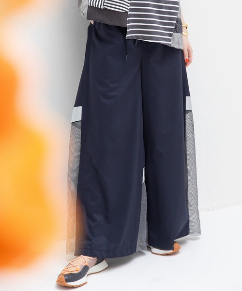 AULA AILA(アウラアイラ)の「メッシュコンビネーションワイドパンツ(その他パンツ・レディース・ブラック/ネイビー/オフホワイト・0/1)」の5枚目の写真