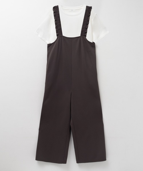NAVY（ネイビー）の「nAvy ポリツイルサロペット ＋ Tシャツセット アンサンブル（サロペット/オーバーオール・レディース・ベージュ/ブラック/チャコールグレー・L/M）」の21枚目の写真