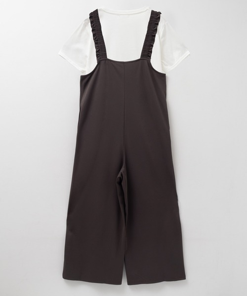 NAVY（ネイビー）の「nAvy ポリツイルサロペット ＋ Tシャツセット アンサンブル（サロペット/オーバーオール・レディース・ベージュ/ブラック/チャコールグレー・L/M）」の22枚目の写真