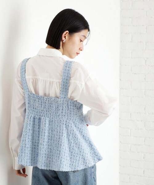 THE SHOP TK (ザ ショップ ティーケー )の「◆ジャカードデニムビスチェ【洗濯機OK】(ベスト・レディース・ネイビー/ブルー・13/12)」の8枚目の写真