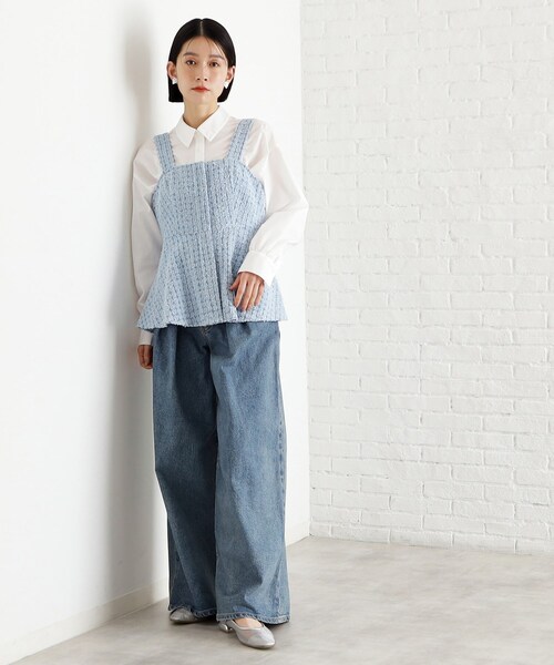 THE SHOP TK (ザ ショップ ティーケー )の「◆ジャカードデニムビスチェ【洗濯機OK】(ベスト・レディース・ネイビー/ブルー・13/12)」の9枚目の写真