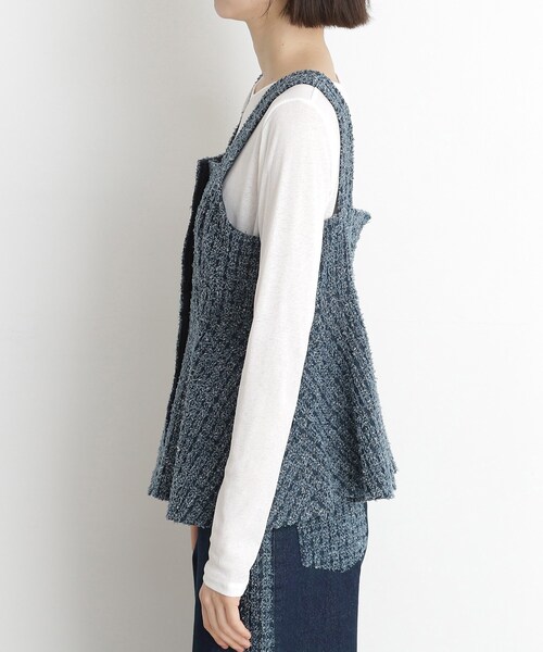 THE SHOP TK (ザ ショップ ティーケー )の「◆ジャカードデニムビスチェ【洗濯機OK】(ベスト・レディース・ネイビー/ブルー・13/12)」の12枚目の写真