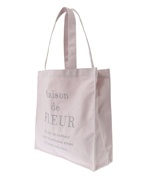 Maison de FLEUR（メゾンドフルール）の「ブランドロゴ刺繍スクエアトートバッグ（トートバッグ・レディース・ブラウン/グレイッシュベージュ/ピンク系その他3・FREE）」の5枚目の写真