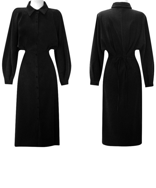 Miniministore（ミニミニストア）の「きれいめシャツワンピース ウエストマーク（シャツワンピース・レディース・ベージュ/ブラック・M/S）」の15枚目の写真
