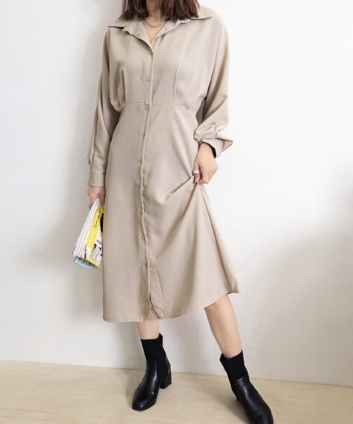 Miniministore（ミニミニストア）の「きれいめシャツワンピース ウエストマーク（シャツワンピース・レディース・ベージュ/ブラック・M/S）」の17枚目の写真