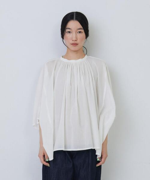 conges payes ADIEU TRISTESSE（コンジェ ペイエ アデュートリステス）の「ポンチョシルエットブラウス（シャツ/ブラウス・レディース・ブラック/オフホワイト/ピンク・38）」の13枚目の写真