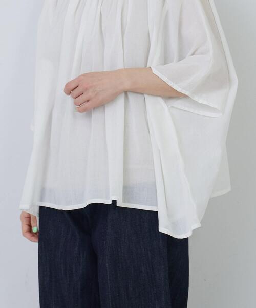 conges payes ADIEU TRISTESSE（コンジェ ペイエ アデュートリステス）の「ポンチョシルエットブラウス（シャツ/ブラウス・レディース・ブラック/オフホワイト/ピンク・38）」の19枚目の写真