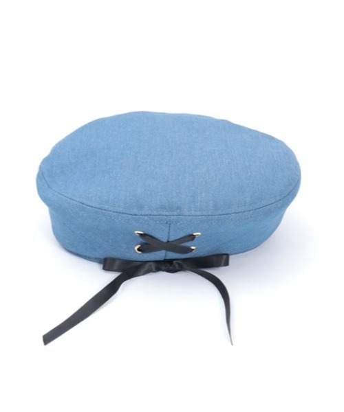axes femme（アクシーズファム）の「レースアップデニムベレー（ハンチング/ベレー帽・レディース・ブルー/インディゴブルー・FREE）」の18枚目の写真
