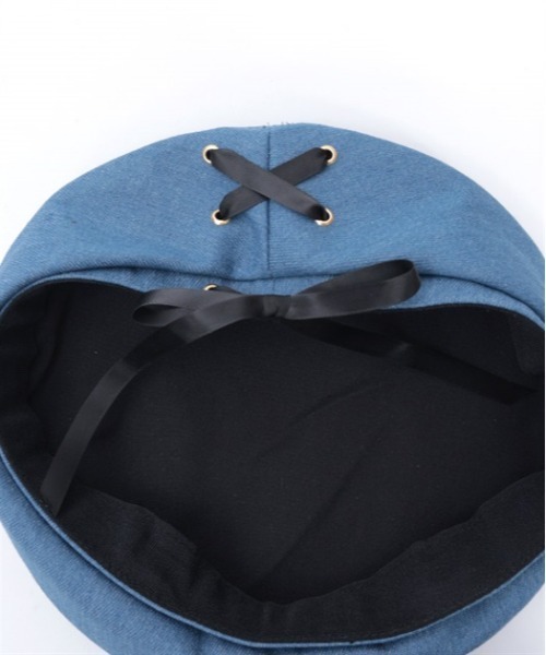 axes femme（アクシーズファム）の「レースアップデニムベレー（ハンチング/ベレー帽・レディース・ブルー/インディゴブルー・FREE）」の11枚目の写真