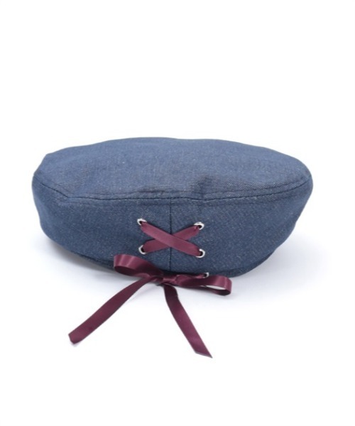 axes femme（アクシーズファム）の「レースアップデニムベレー（ハンチング/ベレー帽・レディース・ブルー/インディゴブルー・FREE）」の14枚目の写真