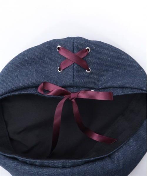 axes femme（アクシーズファム）の「レースアップデニムベレー（ハンチング/ベレー帽・レディース・ブルー/インディゴブルー・FREE）」の7枚目の写真