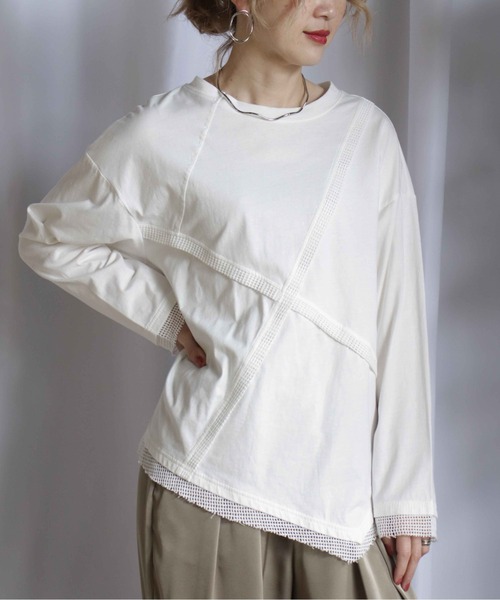 tシャツ メッシュ切替ロンT レディース BITTOKO tシャツ メッシュ切替ロンT レディース : ZOZOTOWN