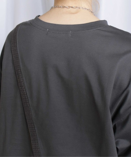 BITTOKO（ビットコ）の「メッシュ切替ロンT（Tシャツ/カットソー・レディース・ミント/ホワイト/ピンク/ブラック・FREE）」の12枚目の写真